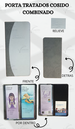 [PBCC-7] PORTA TRATADOS COSIDO RELIEVE COMBINADO CALIFORNIA GRIS OSCURO/GRIS CLARO