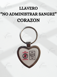 [00 3Z-S] LLAVERO "NO ADMINISTRAR SANGRE" CORAZON NIQUEL