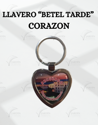 [00 3Z-BJ] LLAVERO "BETEL TARDE" CORAZON NIQUEL