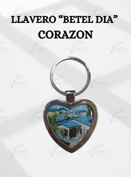[00 3Z-BX] LLAVERO "BETEL DIA" CORAZON NIQUEL
