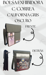 [BE-CG] BOLSA EXHIBIDORA C/CORREA CALIFORNIA GRIS OSCURO (23.5X28CM)
