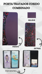 [PBCC-18] PORTA TRATADOS COSIDO RELIEVE COMBINADO CORAZONES LOVE/MORADO