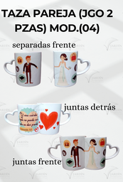 [TZP-04] TAZA PAREJA (JGO 2 PZAS) MOD.(04) (RECIEN CASADOS ECL.4:12)