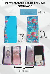 [PBCC-27] PORTA TRATADOS COSIDO RELIEVE COMBINADO GLOBOS/TURQUESA