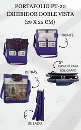 [PT-20 MC] PORTAFOLIO PT-20 EXHIBIDOR DOBLE VISTA (29 X 25 CM) COMBINADO MORADO C/CORAZONES