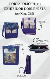 [PT-20 MF] PORTAFOLIO PT-20 EXHIBIDOR DOBLE VISTA (29 X 25 CM) COMBINADO MORADO C/FLORES