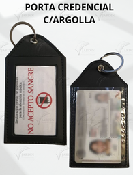 [GAF14-CN] PORTA CREDENCIAL C/ARGOLLA - CALIFORNIA NEGRO