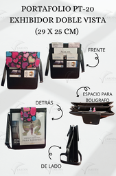 [PT-20 NC] PORTAFOLIO PT-20 EXHIBIDOR DOBLE VISTA (29 X 25 CM) COMBINADO NEGRO C/CORAZONES GRANDES