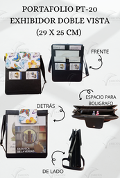[PT-20 MB] PORTAFOLIO PT-20 EXHIBIDOR DOBLE VISTA (29 X 25 CM) COMBINADO NEGRO C/MARIPOSAS FONDO BLANCO