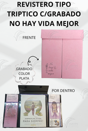 [RT6-RS] REVISTERO TIPO TRIPTICO C/GRABADO NO HAY VIDA MEJOR - CALIFORNIA ROSA