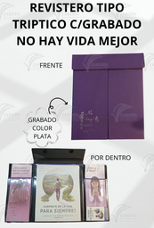 [RT6-MD] REVISTERO TIPO TRIPTICO C/GRABADO NO HAY VIDA MEJOR - CALIFORNIA MORADO