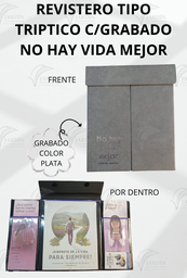 [RT6-GO] REVISTERO TIPO TRIPTICO C/GRABADO NO HAY VIDA MEJOR - CALIFORNIA GRIS OSCURO